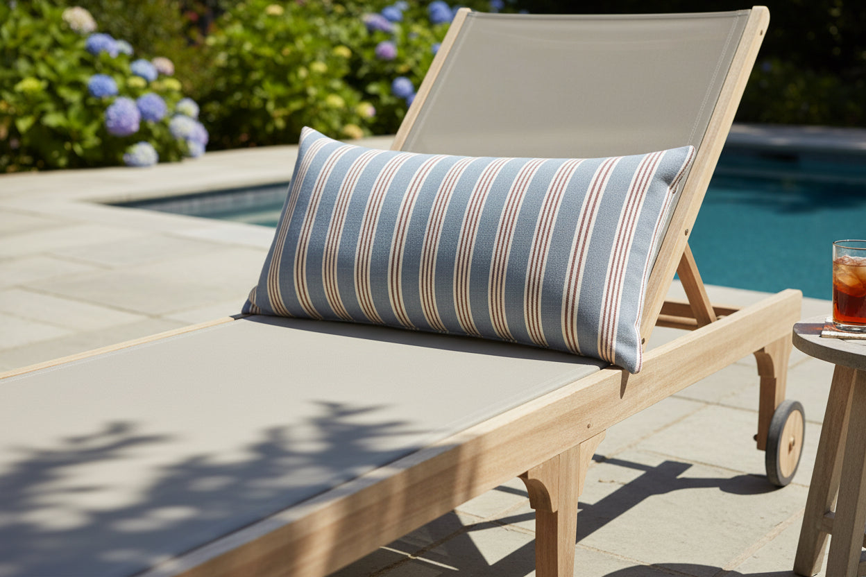 Thibaut Southport Stripe in Sky & Red
