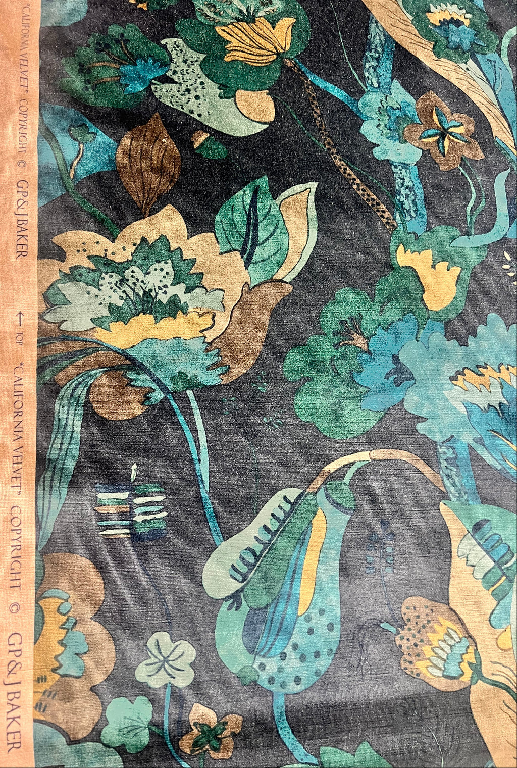 GP&J Baker California Velvet in Indigo/Teal